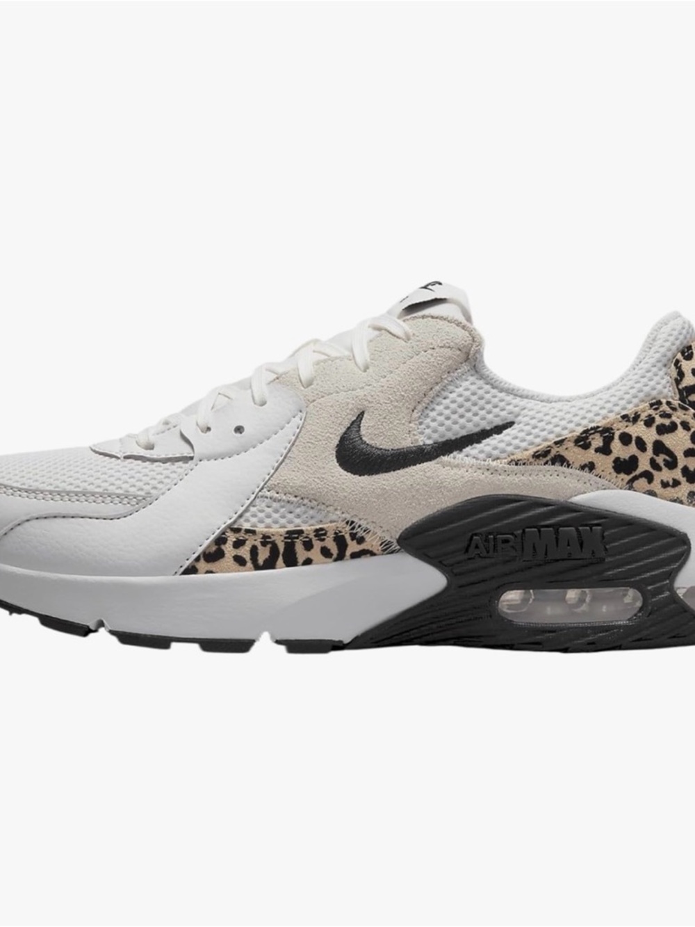 Nike Women's Air Max Sneaker in White, Black & Leopard